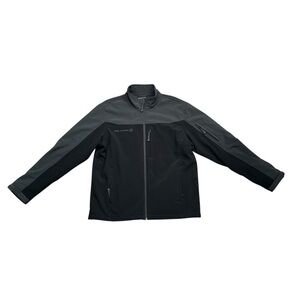 Free Country Men’s L Black & Gray Soft Shell Full Zip Jacket